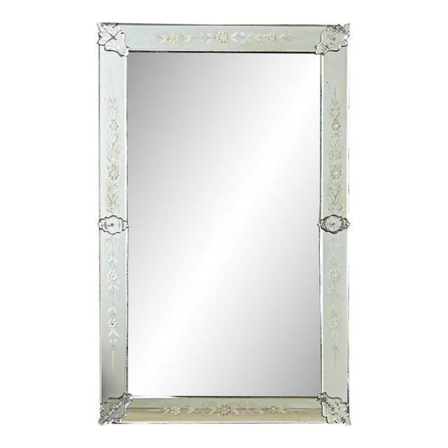 Italian 19th Century Venetian Mirror in Rectangular Frame For Sale
