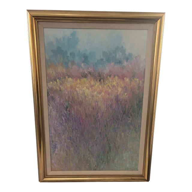Late 20th Century Framed Impressionist Landscape Painting For Sale