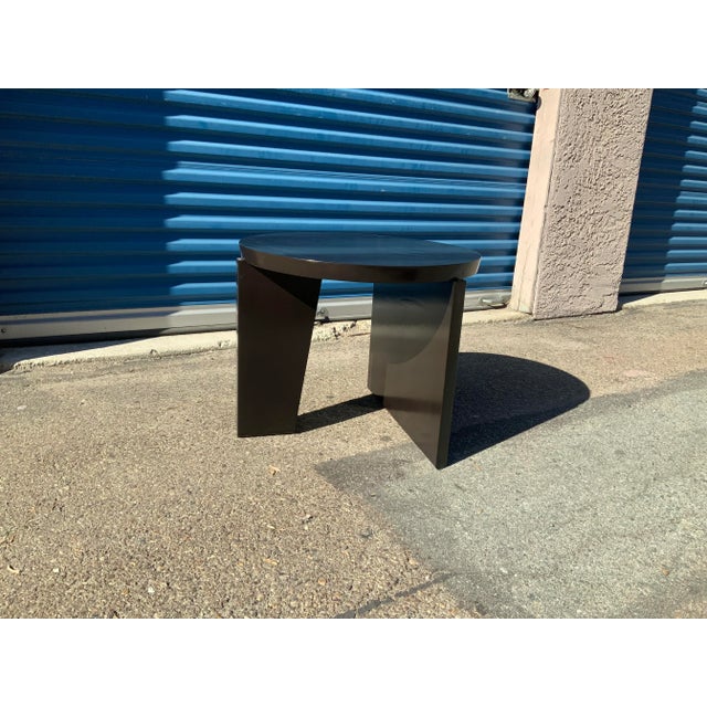 1990s Mid-Century Style Round End Table For Sale In San Diego - Image 6 of 6
