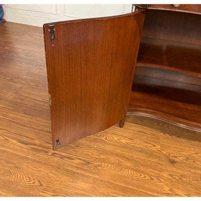 Serpentine Mahogany Two Door Cabinet by Leighton Hall - Showroom Sample For Sale - Image 12 of 12