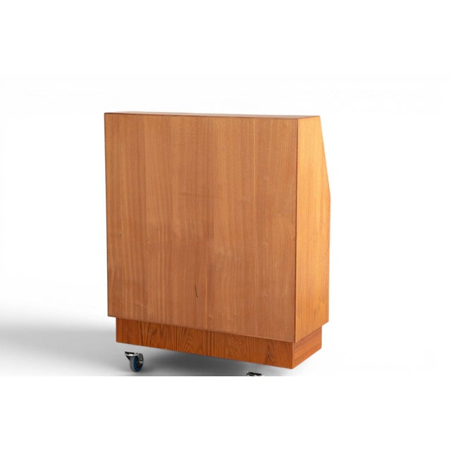 Mid-Century Modern Tambour Roll-Top Teak Secretary Desk by Bernhard Pedersen + Søn For Sale - Image 3 of 5