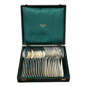 French Vintage Silverplate Cutlery Service in Christofle Box - 24 Pieces