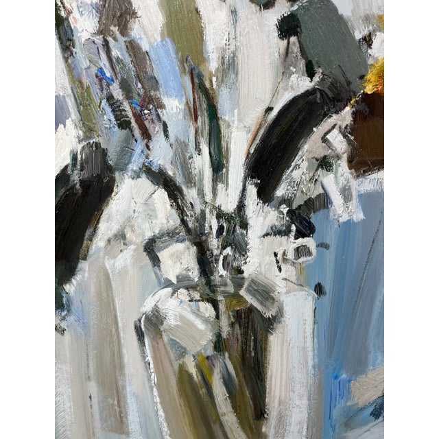 Wood Contemporary Abstract Floral Original Oil Painting, 36" X 36" For Sale - Image 7 of 12
