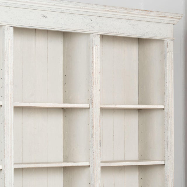 19th Century Large White Display Cabinet Bookcase Apothecary With 24 Drawers and Adjustable Shelves For Sale - Image 4 of 12