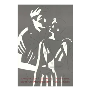 1984 Alex Katz 'American Dance Festival 1984' Pop Art Gray,White Lithograph