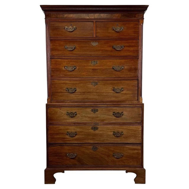 Antique Georgian Mahogany Chest on Chest, 1700s For Sale - Image 11 of 11