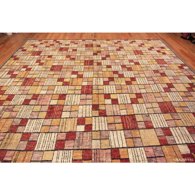 Large Geometric Warm Colors Modern Area Rug For Sale In New York - Image 6 of 7