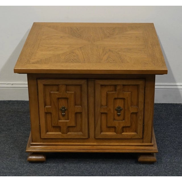 Mediterranean Thomasville Furniture Monterey Collection Spanish Mediterranean 28" Square Accent Storage End Table For Sale - Image 3 of 9
