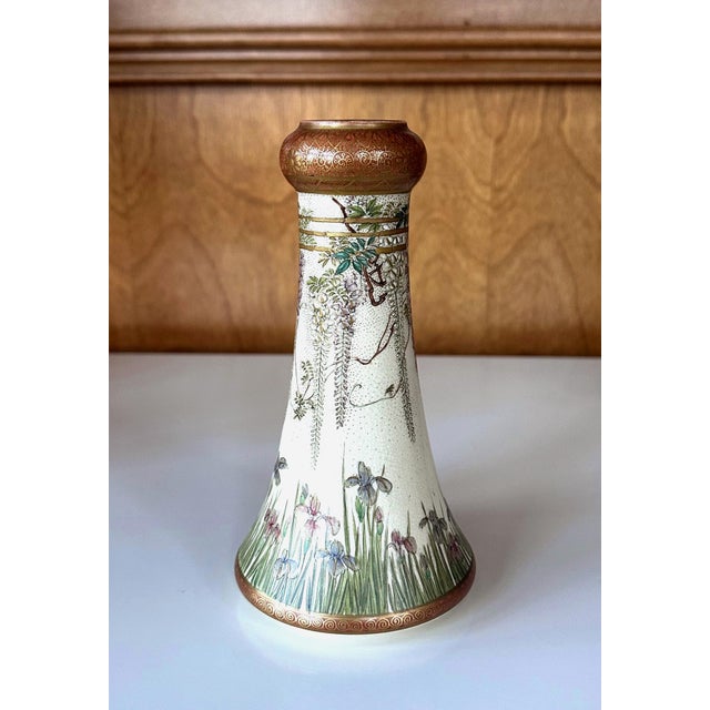 Fine Japanese Enameled Satsuma Vase by Kinkozan Meiji Period For Sale In Atlanta - Image 6 of 12