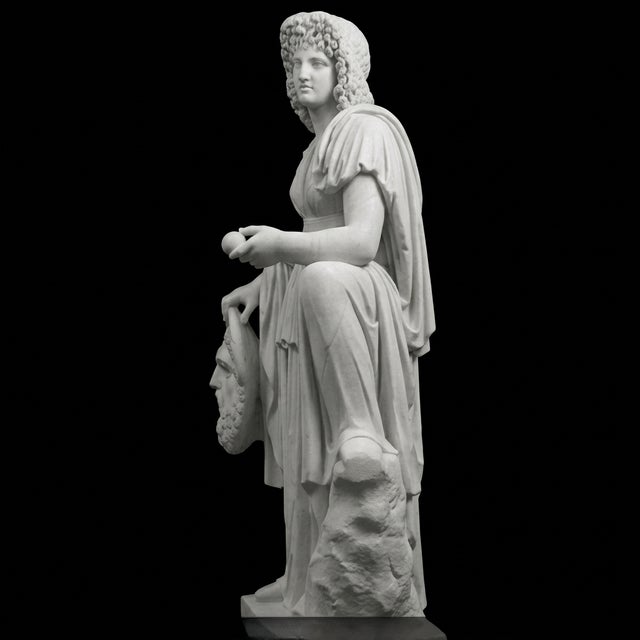Melpomene – Classical Marble Muse Sculpture For Sale - Image 4 of 4