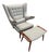 Early 20th Century Hans Wegner Papa Bear Chair and Ottoman by AP Stolen Reupholstered For Sale