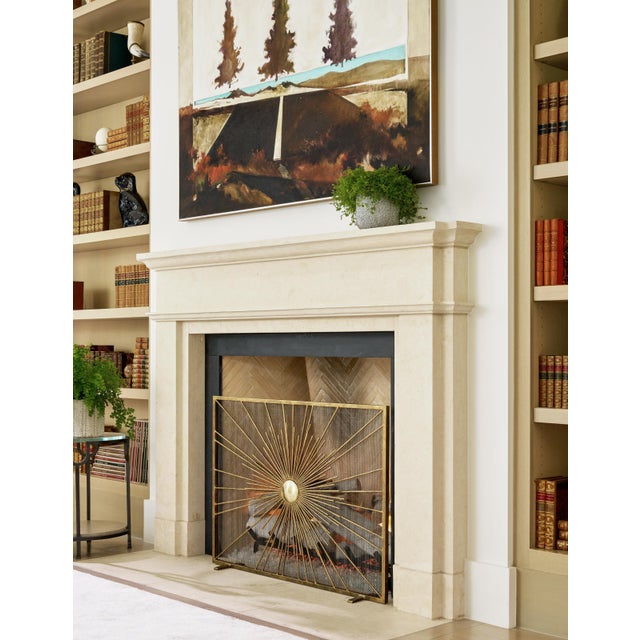 Warm Black Sunburst Fireplace Screen For Sale - Image 9 of 12