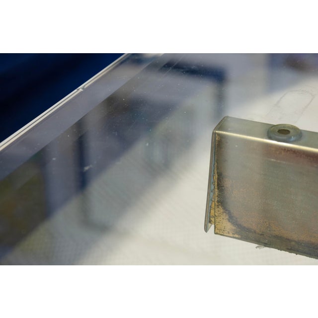 Vintage Artedi Stone & Brass Crossbar Coffee Table For Sale In Detroit - Image 6 of 6