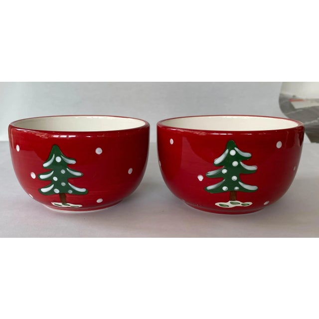 Paint Vintage Hand-Painted Christmas Bowls - Sold Individually For Sale - Image 7 of 10