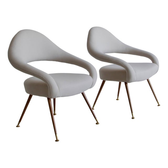 55P Armchairs by Gastone Rinaldi for Rima, 1950s, Set of 2 For Sale