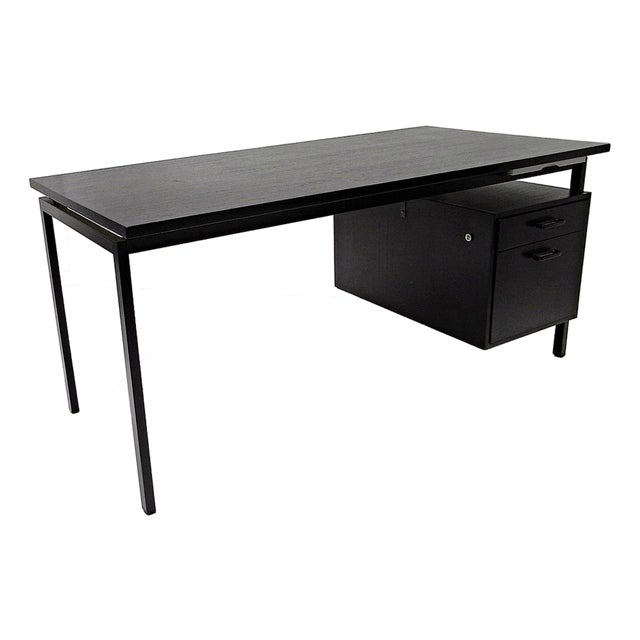 Writing Desk in Black Stained Oak by Herbert Hirche for Christian Holzäpfel KG, Germany, 1960s For Sale
