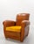 Textile Antique French Club Armchair Fauteuil Cognac Leather and Fabric, 1930, Set of 2 For Sale - Image 7 of 16