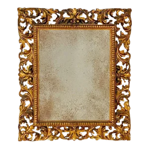 Florentine Italian Giltwood Mirror, Circa 1880. Later Mirror Plate