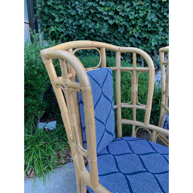 Vintage Boho Chic Bamboo Wingback Armchairs - a Pair For Sale - Image 9 of 12