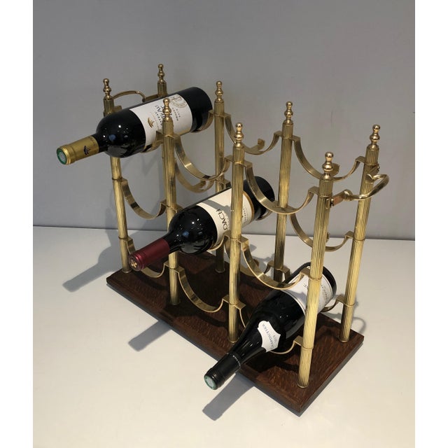 Neoclassical Brass Bottle Rack in the Style of Maison Jansen For Sale - Image 6 of 12