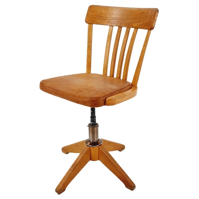 Bauhaus Swivel Office Chair in Wood from Sedus, 1930s For Sale