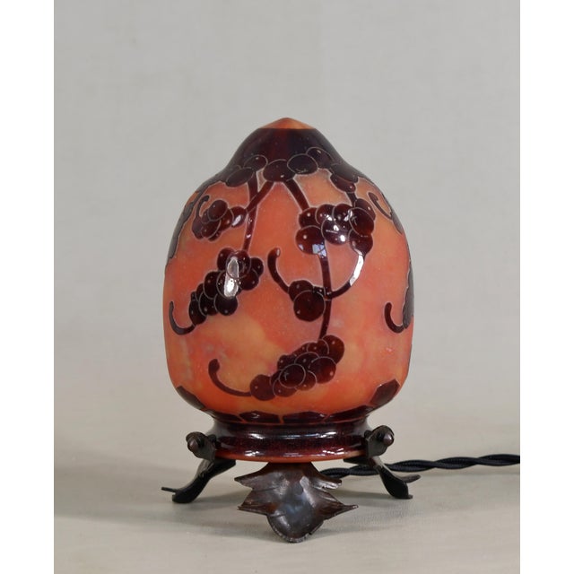 French Art Deco Night Lamp by Schneider Le Verre Francais - Cameo Glass 1925 France For Sale - Image 14 of 15