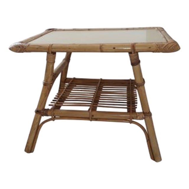 Vintage Children's Table in Rattan and Bamboo For Sale