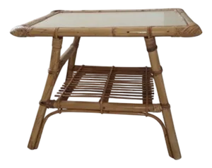 Vintage Children's Table in Rattan and Bamboo