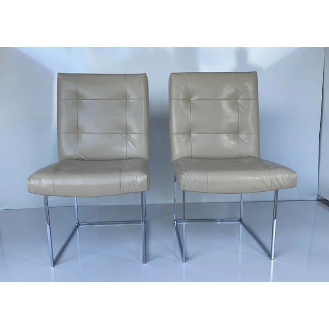 Metal Vintage Midcentury Milo Baughman Dining Chairs - Set of 4 For Sale - Image 7 of 8