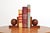 A beautiful pair of art deco / bauhaus bookends. The bookends are made of oak and feature a large wooden ball on top....