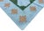 Mid-Century Modern Handmade New Zealand Wool Dhurrie, Sky Blue, Beige and Green Swedish Tile Rug- 78"x88" For Sale - Image 3 of 13
