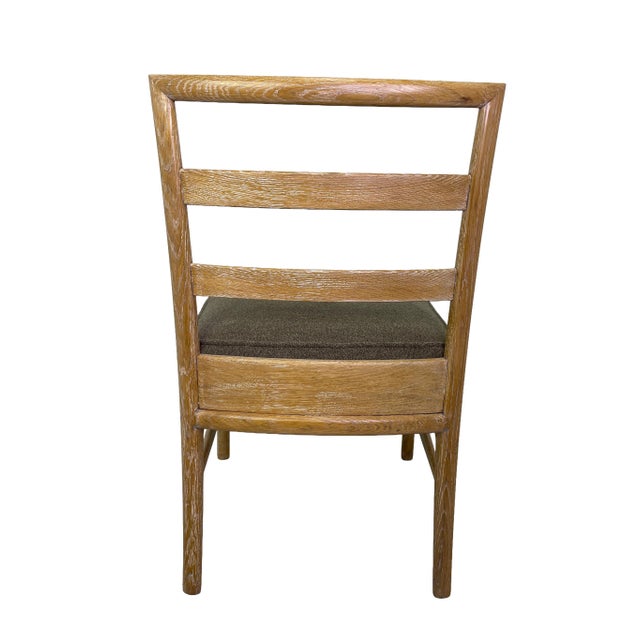 Brown Mid 20th Century Set of 6 Danish Modern Cerused Oak Dining Chairs, Reupholstered For Sale - Image 8 of 14