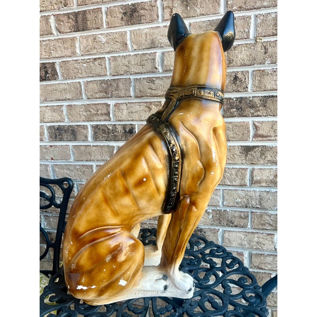 Vintage Life Size Boxer Dog Statue Figurine Chairish