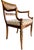 Brown Vintage Hickory Chair Neoclassical Cane Back Armchair With Gilt Accents & Floral Upholstery For Sale - Image 8 of 12
