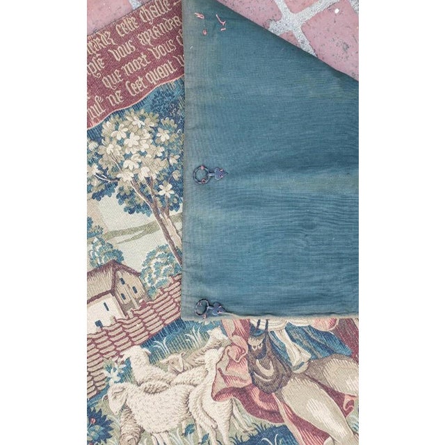 1940s Medieval Style Tapestry With Latin Inscriptions For Sale - Image 9 of 9