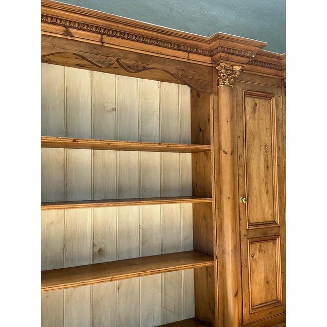 Vintage Monumental Rustic Pine Hutch For Sale - Image 9 of 13