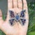 Boho Chic 10Ct Multi Gem & Diamond Butterfly Statement Brooch Pin Pendant in 925 Silver For Sale - Image 11 of 15