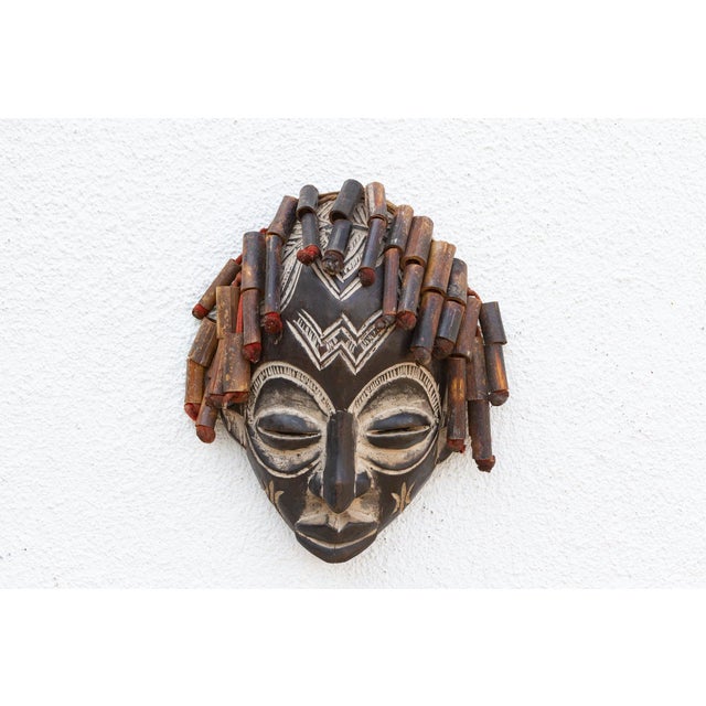 African Carved African Guro Dream Weaver Mask For Sale - Image 3 of 8