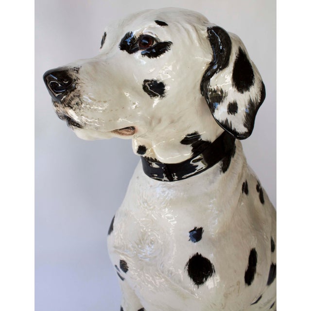 Vintage Porcelain Dalmatian Large & Lifelike Dog Statue Chairish