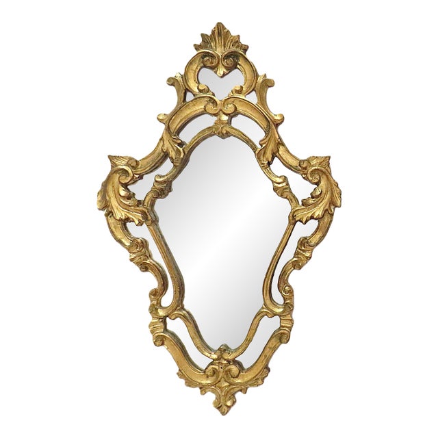 Italian Gilt Wall Mirror Rococo Baroque Florentine 30.75" For Sale