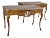 Pair of Painted and Gilded Consoles, Faux Marble Top, Haute Hollywood For Sale