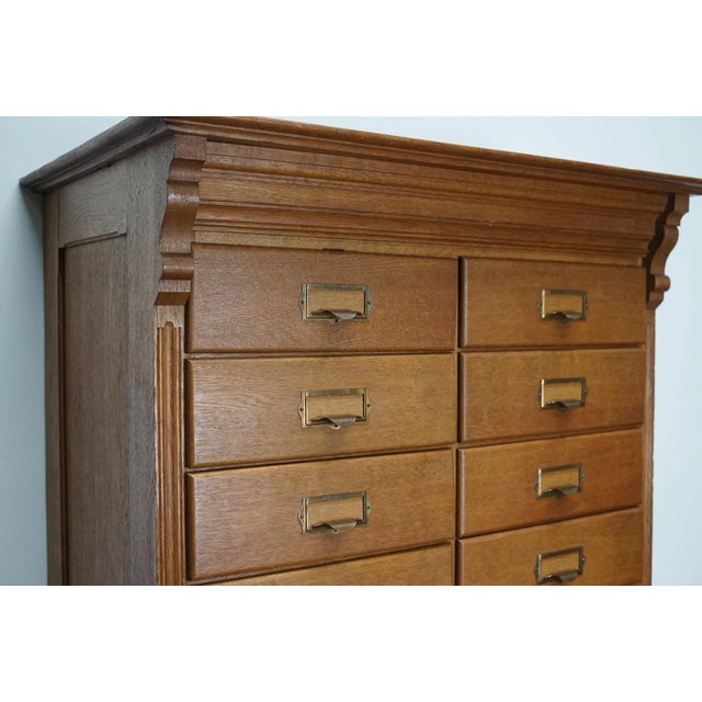 Dutch Oak Apothecary or Filing Cabinet, 1930s For Sale - Image 10 of 17