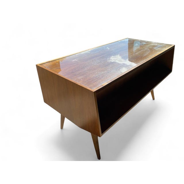 Walnut Veneer Desk attributed to Franz Ehrlich, 1950s For Sale - Image 13 of 18