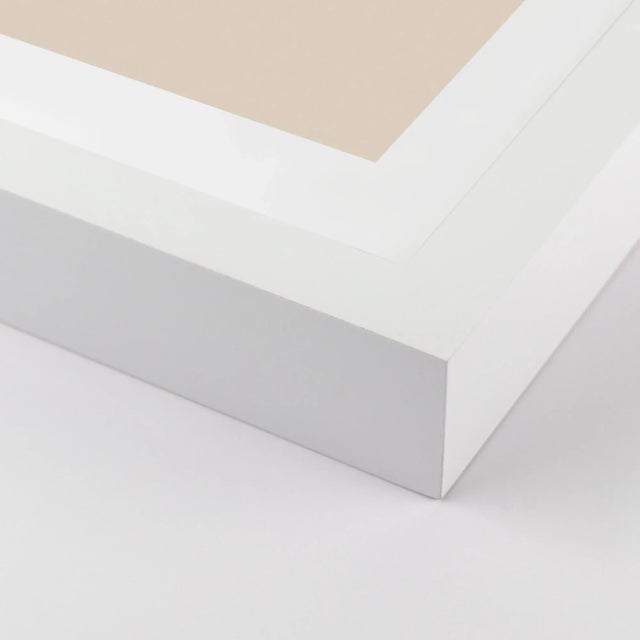 Mid-Century Modern Color Studies, Red/Ecru by Pencil & Paper in White Frame, Small Art Print For Sale - Image 3 of 4