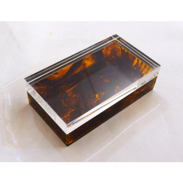 1970s Jewelry Box in Faux Tortoiseshell and Acrylic Glass by Philippe Cheverny, 1970s For Sale - Image 5 of 18