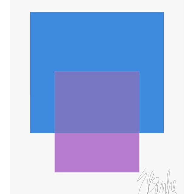 The Interaction of Blue and Purple Fine Art Print 40" X 50" by Liz Roache For Sale