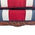 Blue Vintage Union Jack Upholstered Sofa With Ornate Carved Wood Frame For Sale - Image 8 of 18