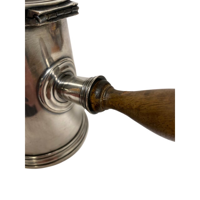 Early 20th Century Christofle Silverplate Chocolate Pot French Coffee Teapot Metal Blanc For Sale - Image 11 of 16