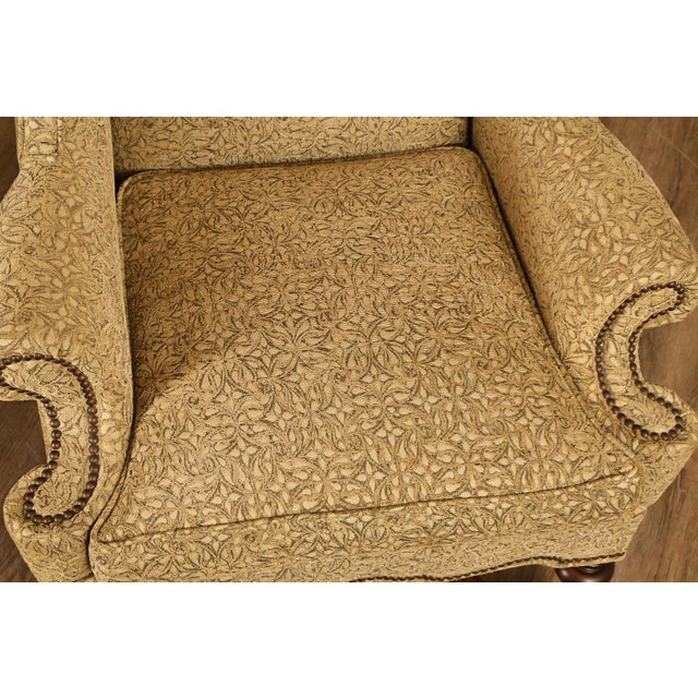 Lee Jofa Pair Of Custom Upholstered Wingback "Mayfair" Armchairs For Sale - Image 12 of 18