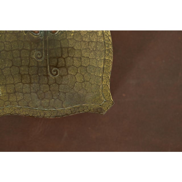 Brass Roycroft Arts & Crafts Hammered Brass Over Copper Inkwell For Sale - Image 8 of 15